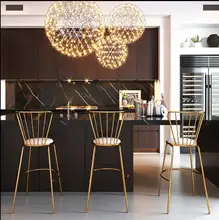 Modern simple iron art backrest creative household bar high stool milk tea coffee leisure dining chair Modern simple iron art backrest creative household bar high stool milk tea coffee leisure dining chair