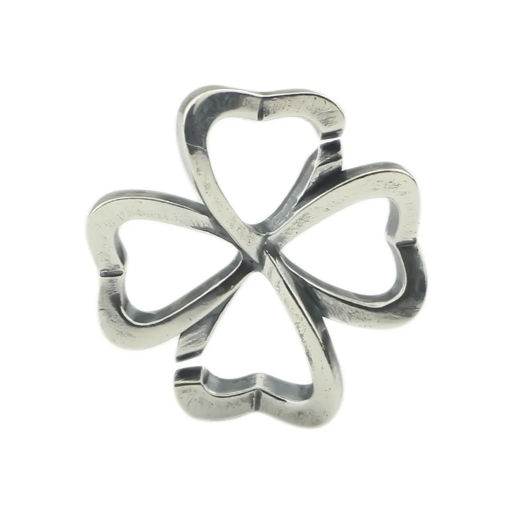 

X Button Series-Four Leaf Clover Authentic s925 Sterling Silver Clasp Charms Fit European Brand Bracelet DIY Jewelry Making