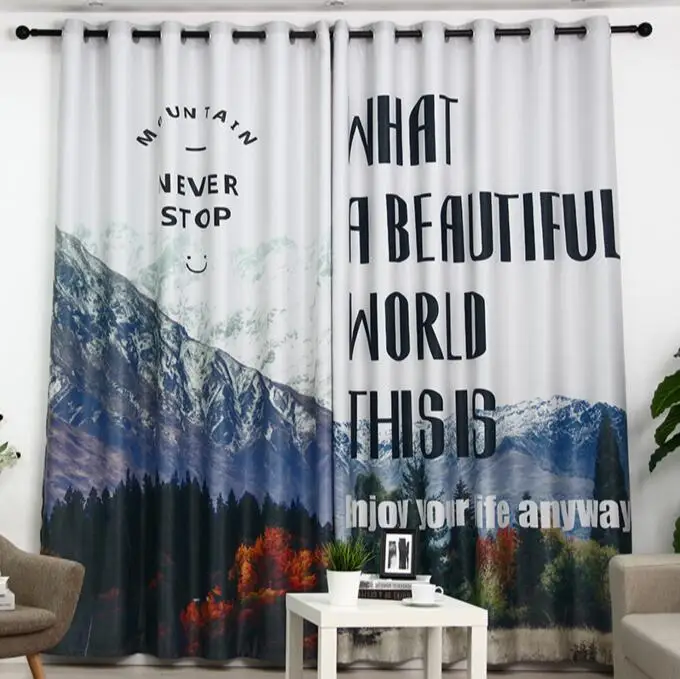 Hot Creative 3D Curtain Snowy Mount Printing Blockout Polyester Photo Drapes Fabric For Room Bedroom Window Bedroom Balcony Bay Hot Creative 3D Curtain Snowy Mount Printing Blockout Polyester Photo Drapes Fabric For Room Bedroom Window Bedroom Balcony Bay