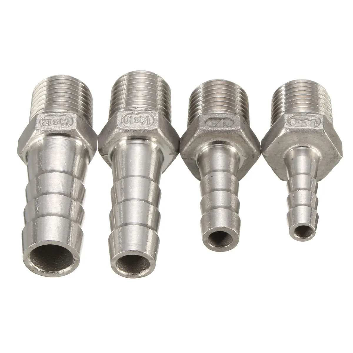 Accesorios de tubo de rosca macho de 1/4 pulgadas conector de cola de manguera de Barb herramientas de hogar NPT de acero inoxidable