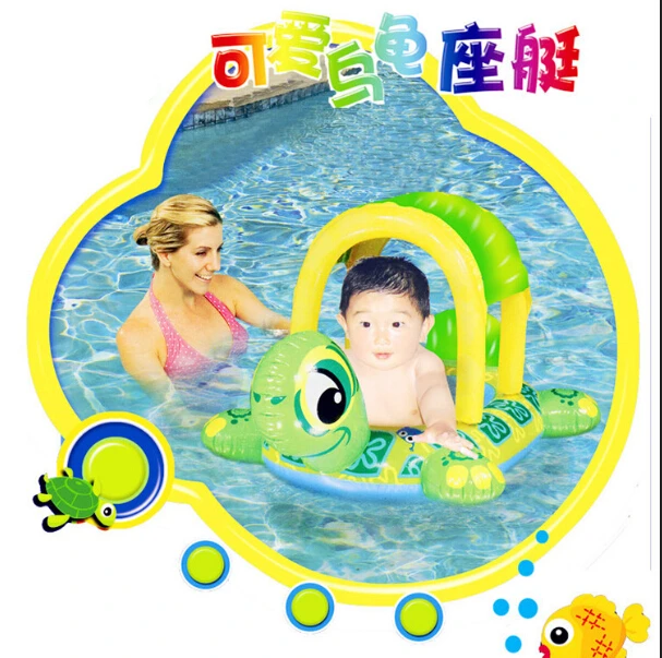 swimming rings 0-2 year baby swim ring seat tortoise ring baby floating ring baby pool seat inflatable chair sunshade baby float