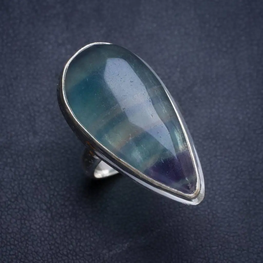 

Natural Fluorite Handmade Unique 925 Sterling Silver Ring 6.25 Y5038