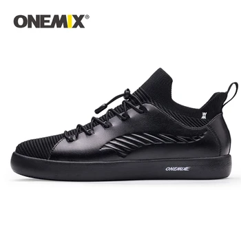 

ONEMIX 2019 skateboard shoes sneakers for men soft micro fiber leather upper elastic outsole women shoes walking EUR size 35-45