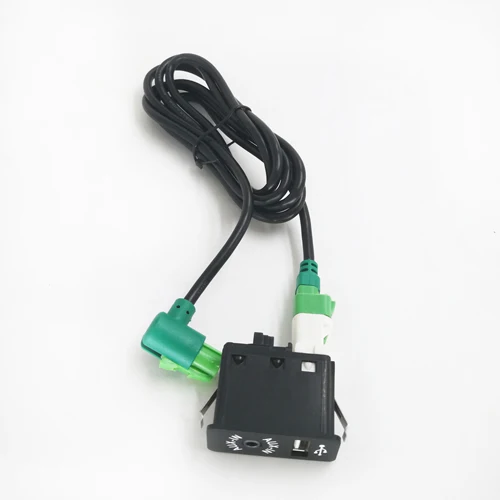 Biurlink USB Aux-in переключатель гнездо провода Жгут кабель AUX USB адаптер для BMW 3 5 E87 E90 E91 E92 X5 - Название цвета: green cable switch