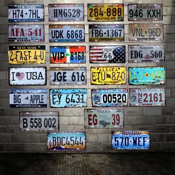 

[ WellCraft ] America cities License plate signs Wall Plaque Poster Decor for Internet Cafes Room Iron Painting HY-1707