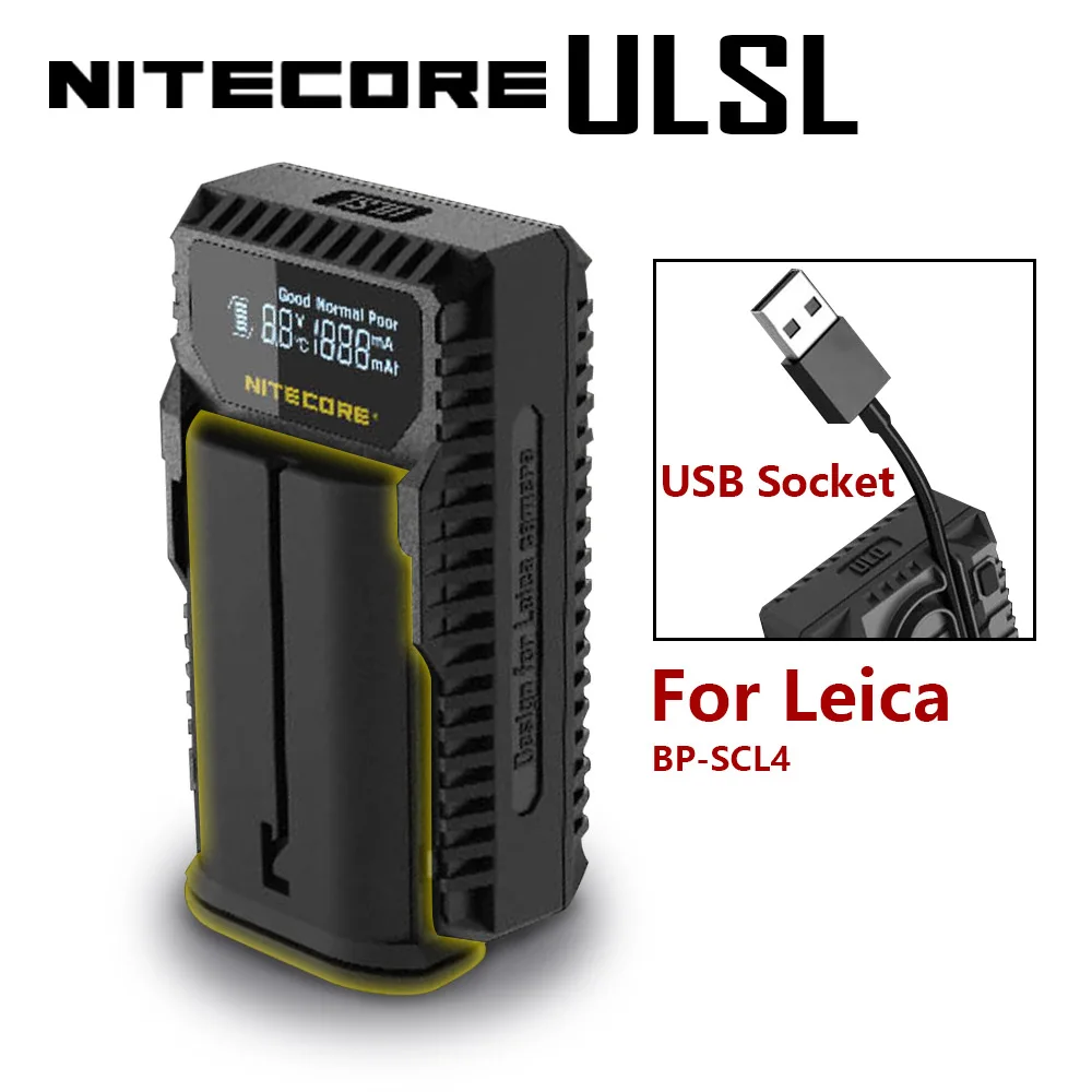 Nitecore ULSL USB зарядное устройство для Leica BP-SCL4 батареи Leica SL Typ 601 серии камеры - Цвет: Nitecore ULSL