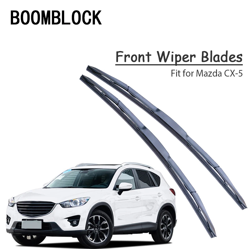 

BOOMBLOCK 2PCS High Quality Front Windshield Wiper Blades For Mazda CX-5 CX5 KE KF 2018 2017 2016-2003 Accessories