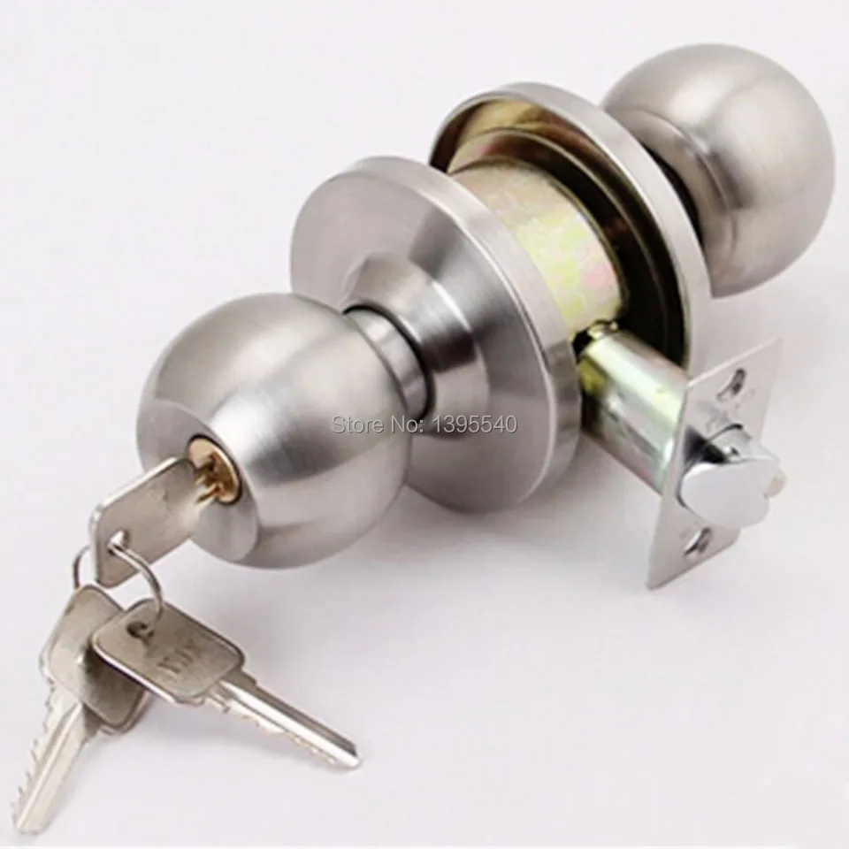 Us 55 99 New Indoor Door Lock Cylindrical Ball Lock With Key Bedroom Door Porter Lock Stainless Steel Round Washroom Door Lock In Locks From Home