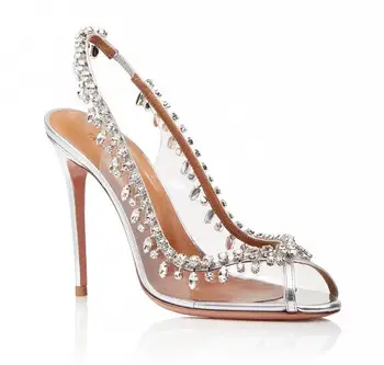 

bling bling PVC woman high heel peep toe rhinestones tassel shoes wedding sandal crystal tassel high heel woman sandal