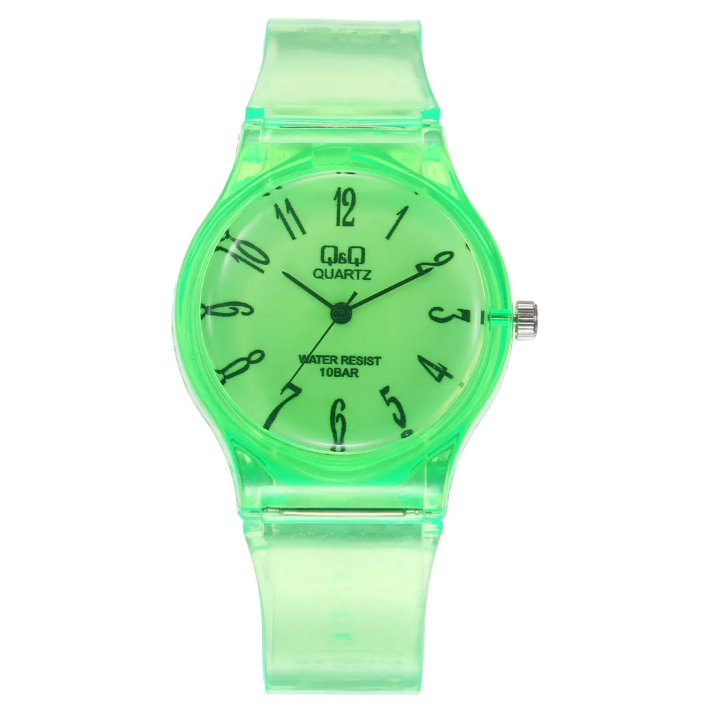 Повседневные силиконовые Милые красивые Мультяшные часы для мальчиков, модные детские электронные часы, прозрачный ремешок, водонепроницаемые часы с пряжкой Q60 - Цвет: C