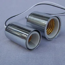 10 шт./лот CE E27 патрон основного разъема исправить держатель с 0.5mm2 30 см/40 см/50 см и металлический ракушка освещение аксессуары