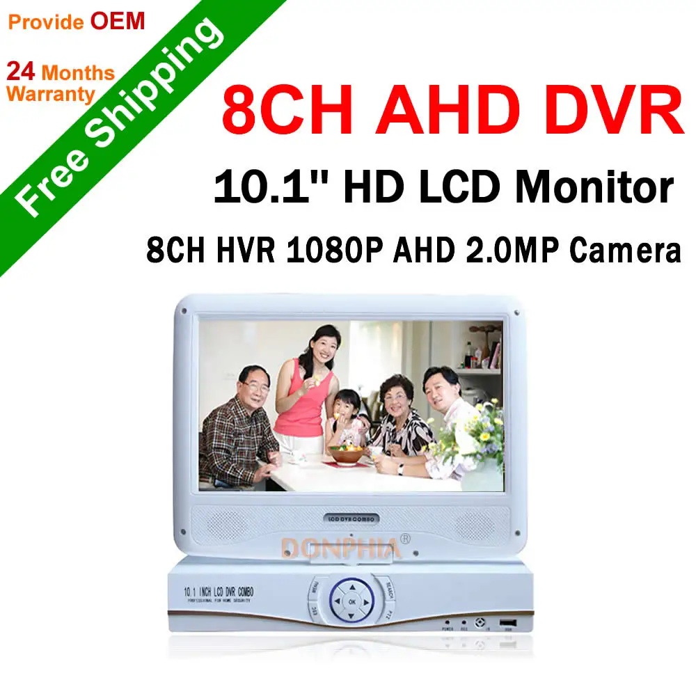 

2017 New 10.1" LCD Monitor CCTV 8CH 1080P Recorder HDMI Output AHD DVR 8 channel HVR DVR Support Analog Camera 3G WIFI