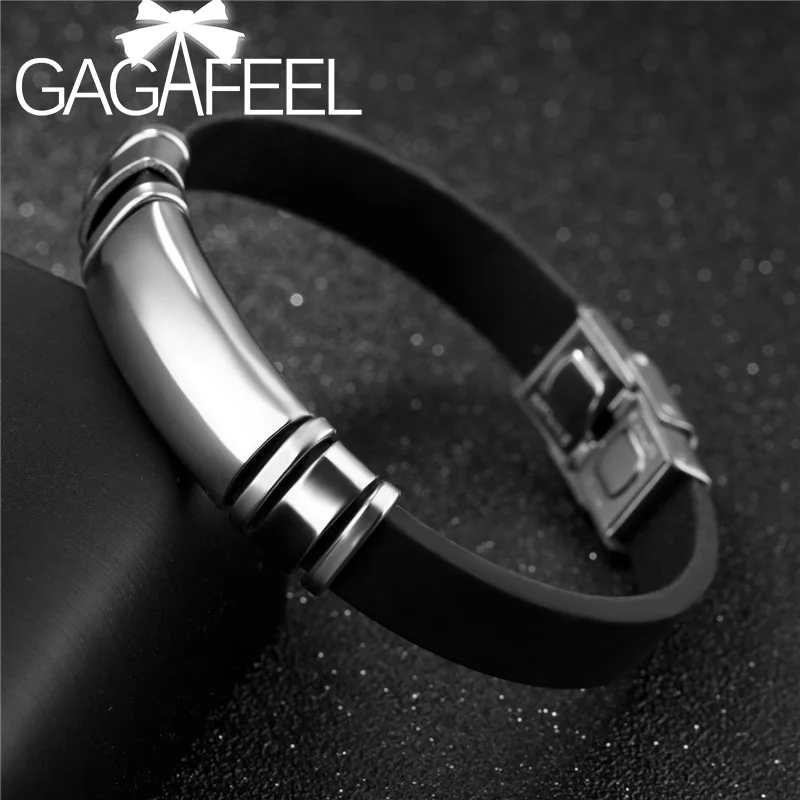 GAGAFEEL пользовательские Для мужчин Для женщин кожаный браслет Нержавеющая сталь золото/серебро/черный пряжка безопасности Браслеты Jewelry