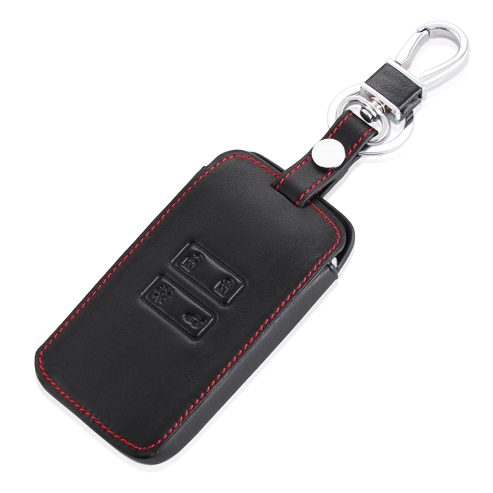 Car Leather Key Holder Remote Case Cover Wallet Key Chain For Renault