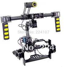 3 оси бесщеточный карданный углеродного волокна ручной камеры крепление w/полый двигатель и AlexMos Gimbal драйвер для 5D 7D камеры s фотографии