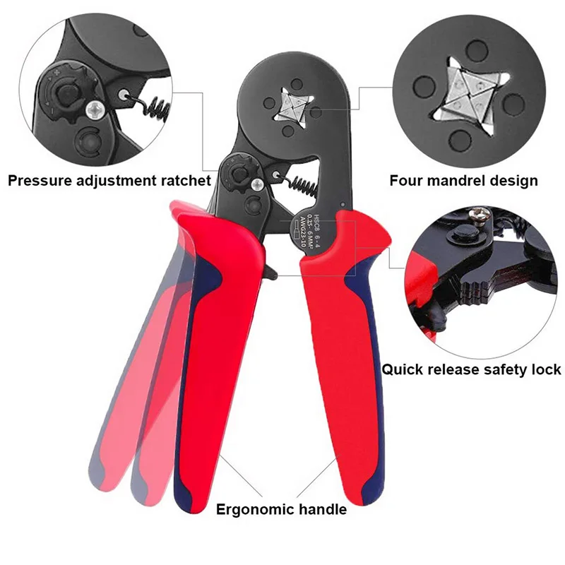800 шт/1200 шт 0,25-10мм2 23-10AWG HSC8 6-4/6-6 0,25-6мм2 обжимные плоскогубцы электрические трубки Клеммы Коробка Зажим инструменты комплект