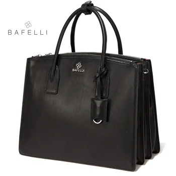 

BAFELLI 2019 new arrival genuine leather laptop bag high capacity briefcases handbag black bolsa feminina women bag