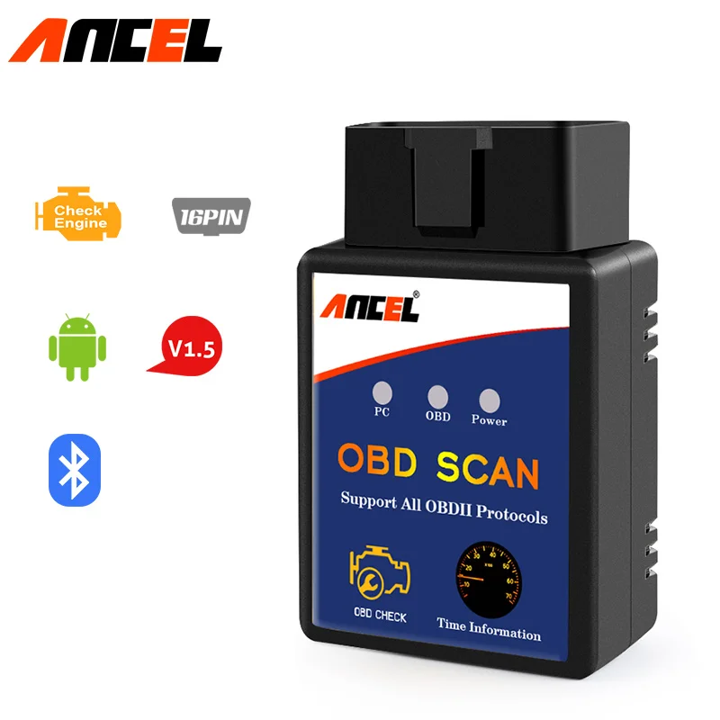

Elm327 V1.5 OBD2 Automotive Scanner Engine Auto Scanner Bluetooth OBDII Fault Code Reader ELM327 ODB2 OBD 2 Car Diagnostic Tool
