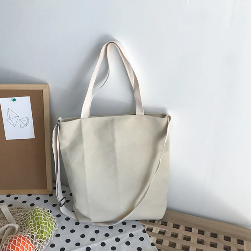 

Casual Canvas Zipper Bag Large Capacity Handbag Single Shoulder Bag for Women Popular