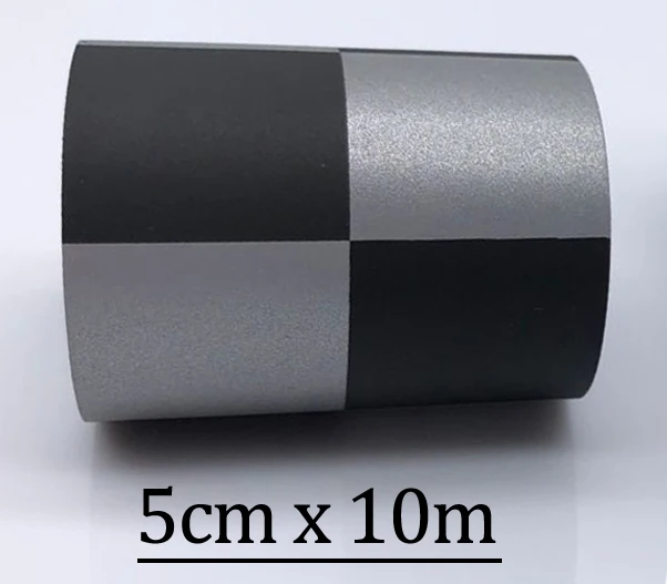 Ширина 5 см высокая видимость серебряная отражательная лента TC Ткань нашивки на одежду - Цвет: 5cmx10m black silver