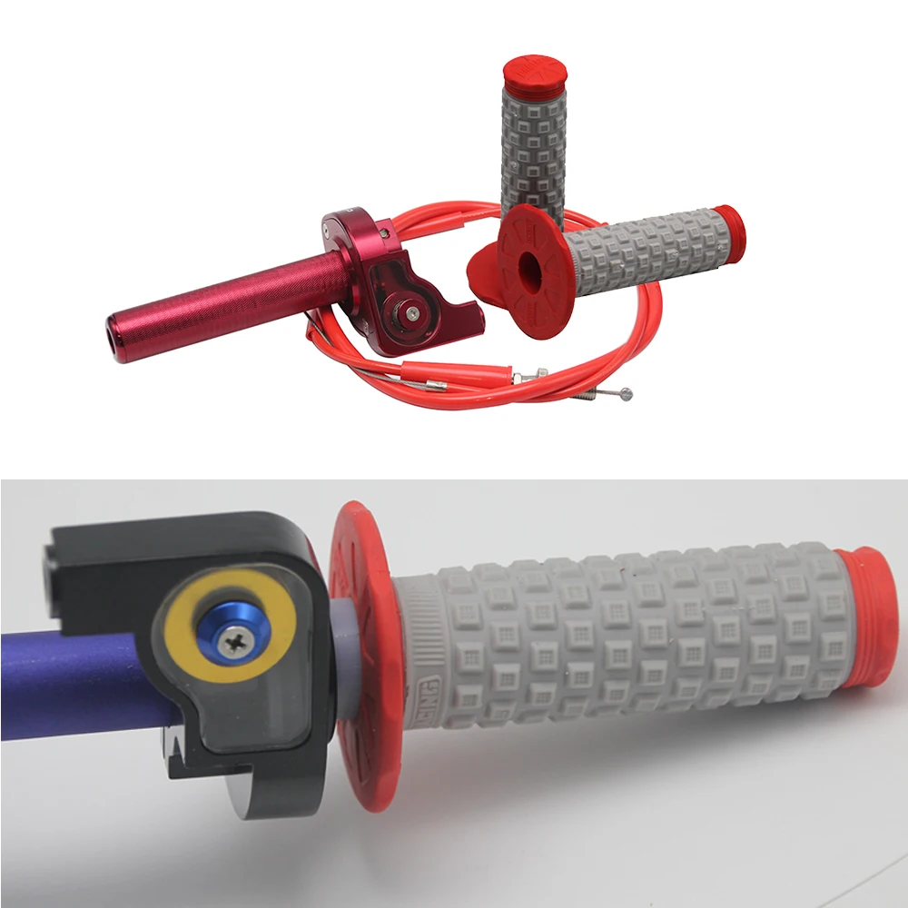 Alconstar Motorcycle CNC Aluminum Throttle Grips Quick Twister + Throttle Cable Dirt Pit Bikes ATV UTV 7/8'' 22mm Handbar Alconstar Motorcycle CNC Aluminum Throttle Grips Quick Twister + Throttle Cable Dirt Pit Bikes ATV UTV 7/8'' 22mm Handbar