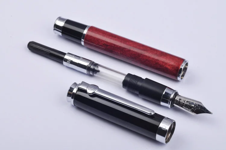 Caneta de Tinta Canetas para Escrever Canetas com Presente Duke Fino Caneta Irídio Clipe Prata Metal Escritório Case Escola Suprimentos Nib 0.5mm 2 High Quality Material escolar e de escritório