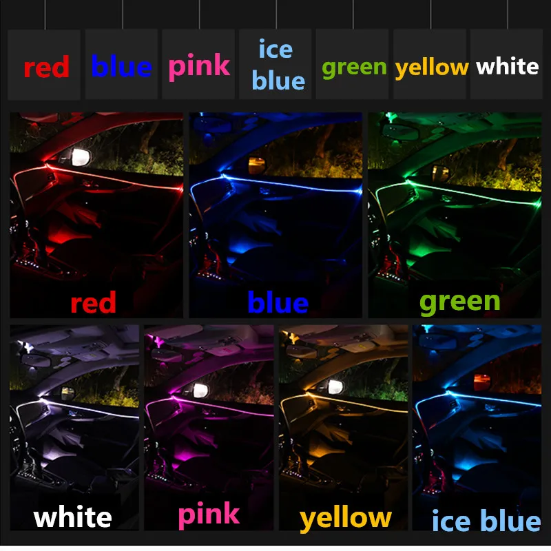 Us 15 0 25 Off 5 In 1 12v Rgb Led Car Atmosphere Light Car Interior Cool Light Multicolor El Neon Strip Lamp Bluetooth Phone Remote Control In