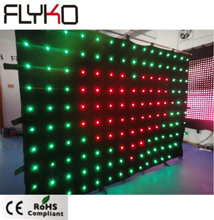 top selling P200mm 2x3 m flexible dj booth decoration led video display curtain