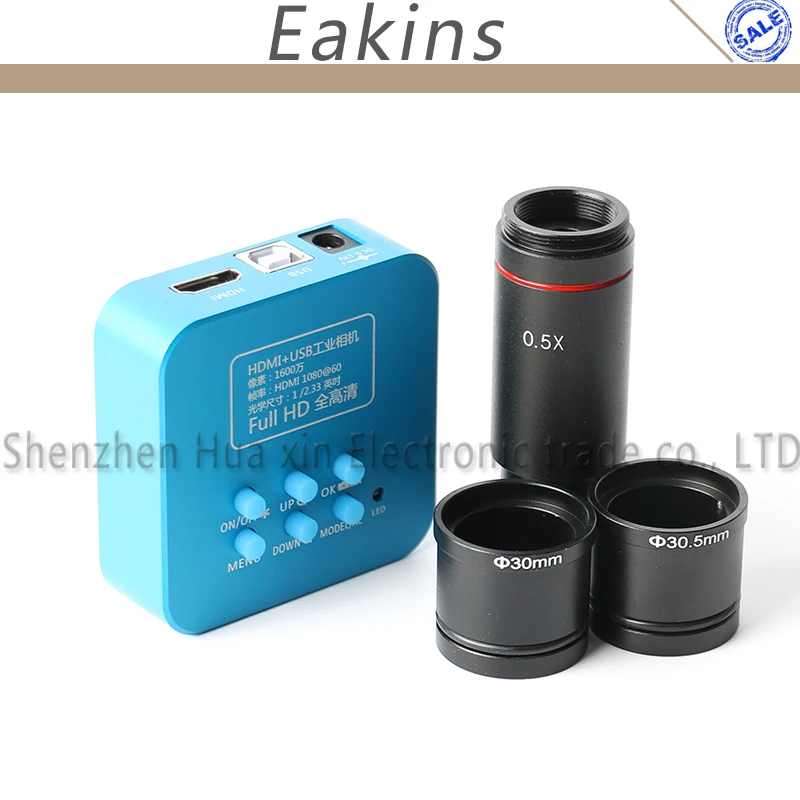 

36.0MP FHD Industrial Microscope HDMI USB Digital Camera+0.5X Microscope Eyepiece 23.2mm C-Mount Lens Adapter 30/30.5mm Ring