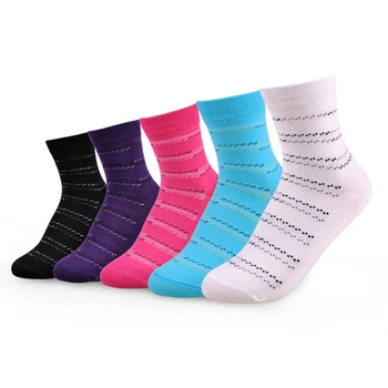 

Tangpai (5 Pairs) Women Casual Cotton Socks Ladies Fashion Middle Tube Simple Design Warm Socks Girls Candy Color Sock