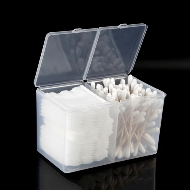 Msjo Cosmetic Organizer Plastic Cotton Pads Storage Boxes Bins Makeup