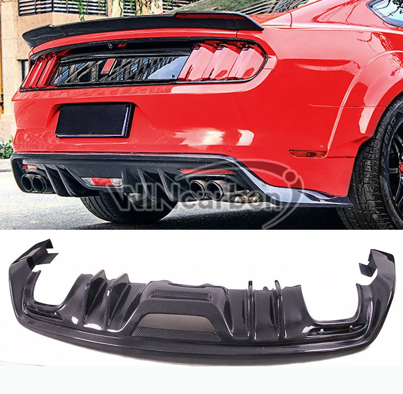 KT стиль Настоящее углеродного волокна рассеиватель задней губы для FORD MUSTANG