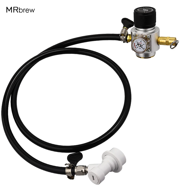 5/16" PVC Gas Line Assembly 0 90 PSI Soda Bottle CO2 Mini Gas Regulator
