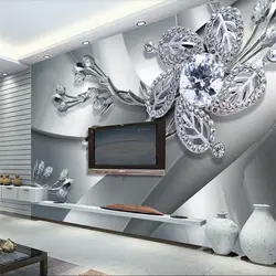 Beibehang 3d Трехмерная алмаз холодный металл текстура ювелирные изделия ТВ фоне стены пользовательских большой росписи Зеленый Обои