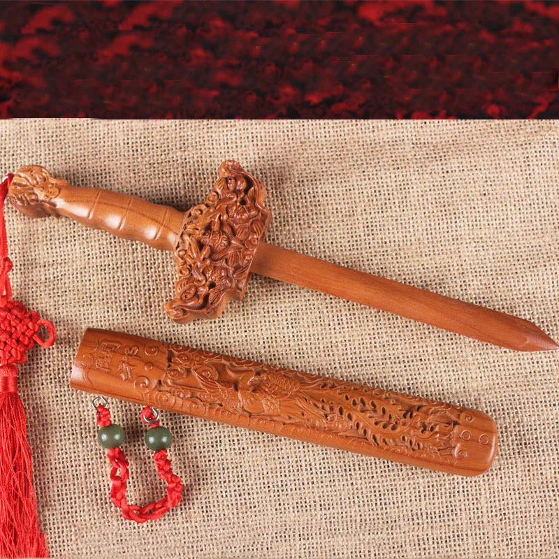 

New Sword Chinese style Pattern Sculpture katana sword original wood home decoration sword fengshui crafts