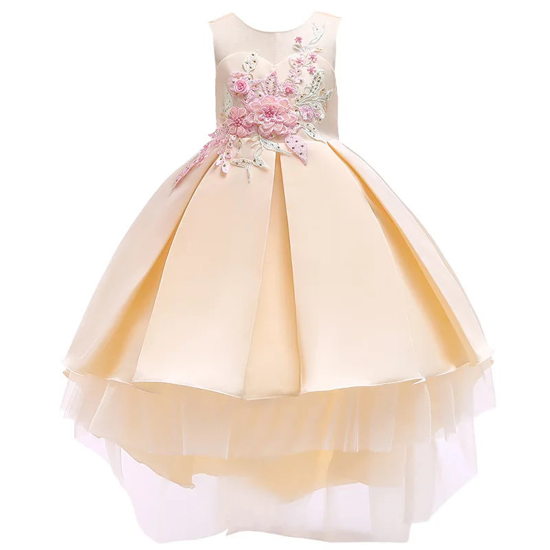 Elegant Fower Girls Dress Wedding Party Kids Princess Ball Gown Children Embroidered Beading Dresses For Girls Clothes Vestidos (9)