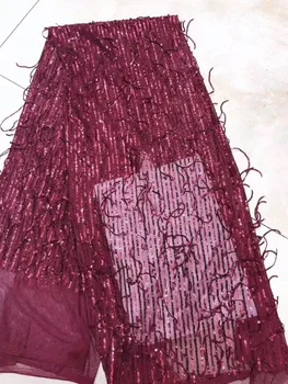 

gold Color Sequin Lace Fabric Champagne white Trim Tulle Lace Fabric 2018 Latest African Lace Fabric Wholesale Free Shipping