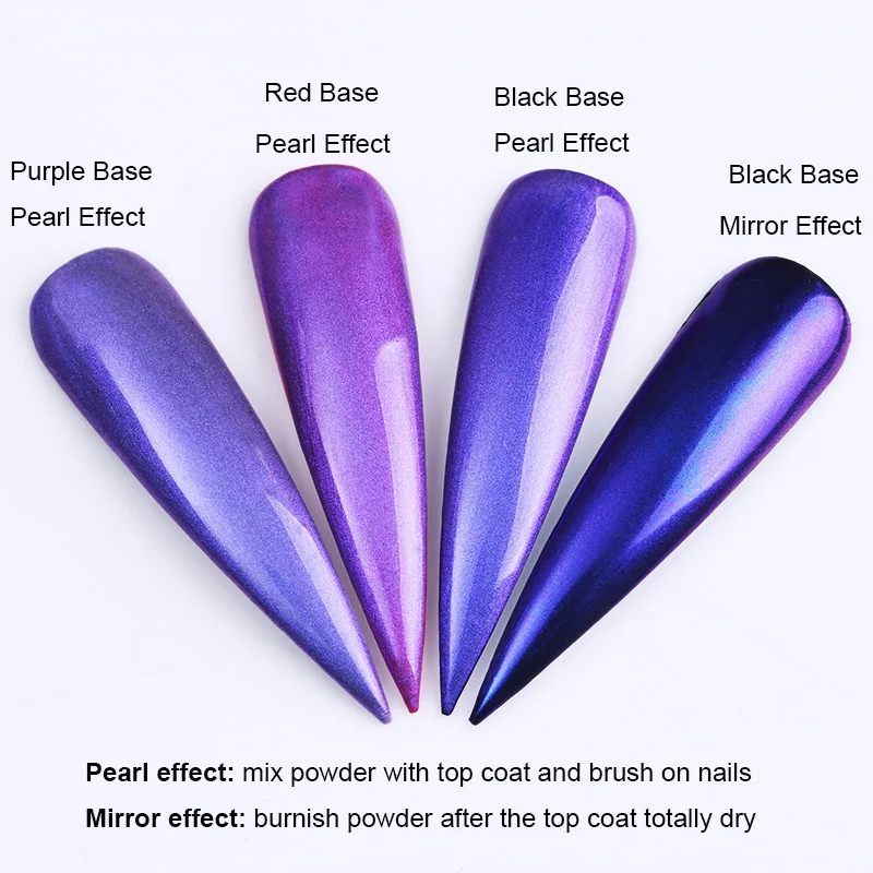 Лак для ногтей Пудра-Глиттер для ногтей хром на ногтях с зеркальным эффектом Блестящий фиолетовый цвет Красота дизайн ногтей аксессуары для украшения