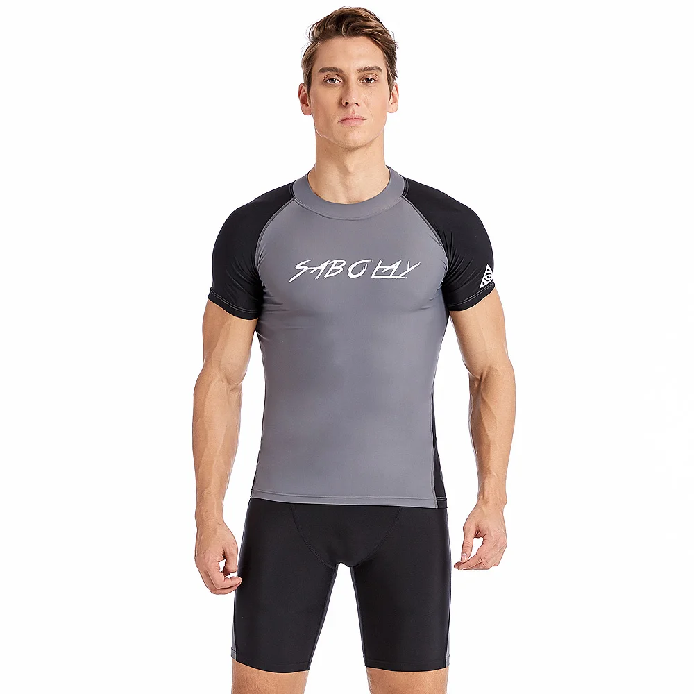 

Two Pieces Seperate Swimwear For Men Elastic Swimming Tops Plus Size Quick Dry Swim Shorts Sunscreen Swimwear Bathing Clothes