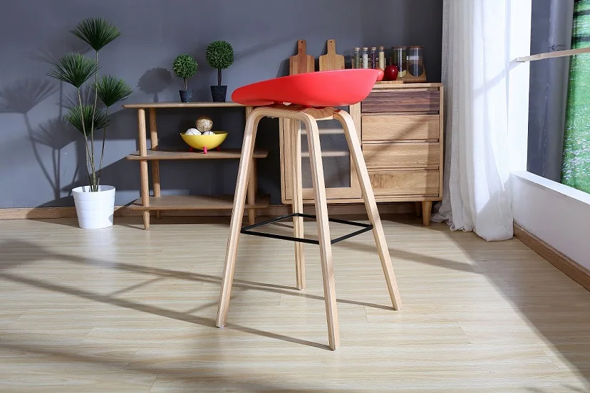 Популярный современный классический дизайн, твердый деревянный пластиковый барный стул, модный креативный деревянный барный стул, табурет, мебель, красивый табурет 1 шт