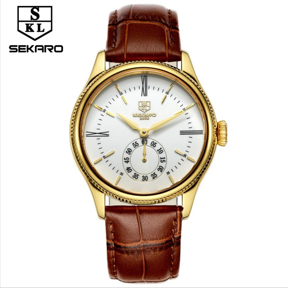 

SEKAEO Men Skeleton Mechanical Watch mens automatic watch Leather belt Transparent Steampunk Montre Homme Wristwatch 2017