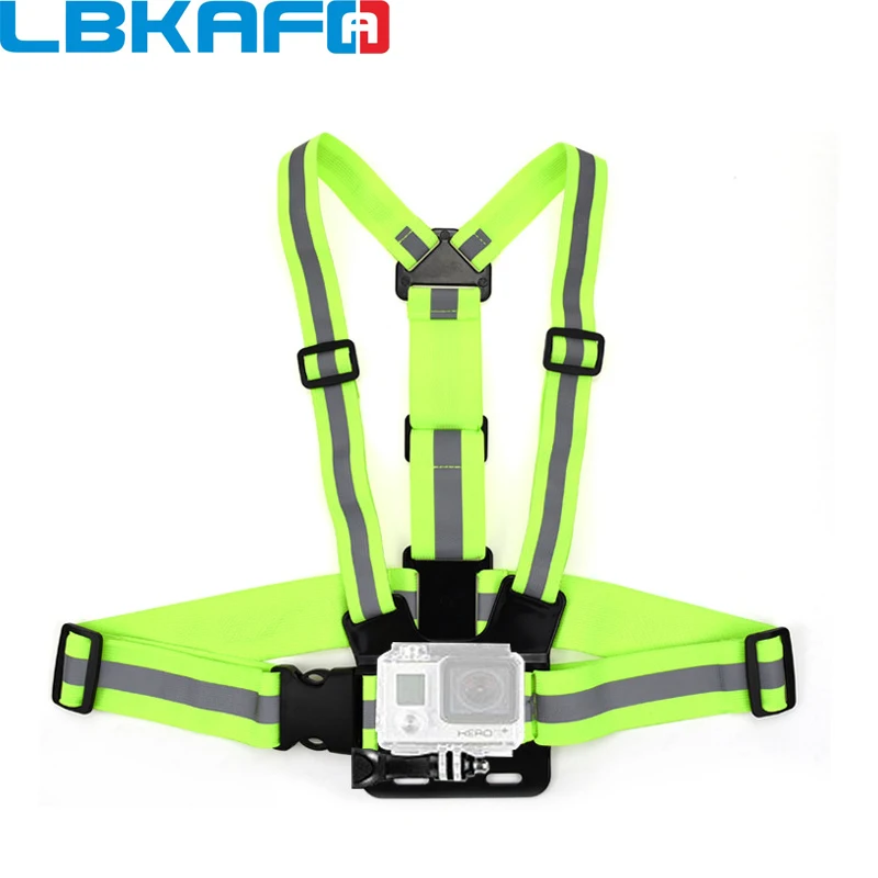 LBKAFA Chest Strap Elastic Fluorescent Shoulder Night Running Luminous Vest Holder For Gopro Hero 8 7 6 5 4 SJCAM SJ6 YI | Электроника