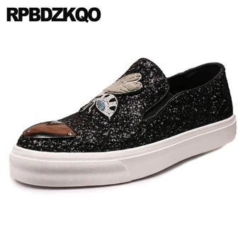 

Oxfords Embroidery British Style Men Dress Italian Leather Shoes Office Black Rubber White Pointed Toe Wedding Derby Business