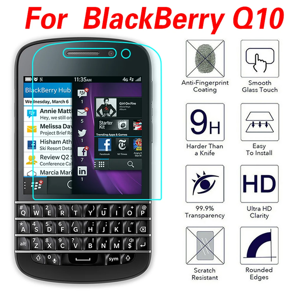 

2.5D Tempered Glass Screen Protector Film for BlackBerry Q10 Q20 Z30 Aurora Keyone Screen Protective Glass Film on The Phone