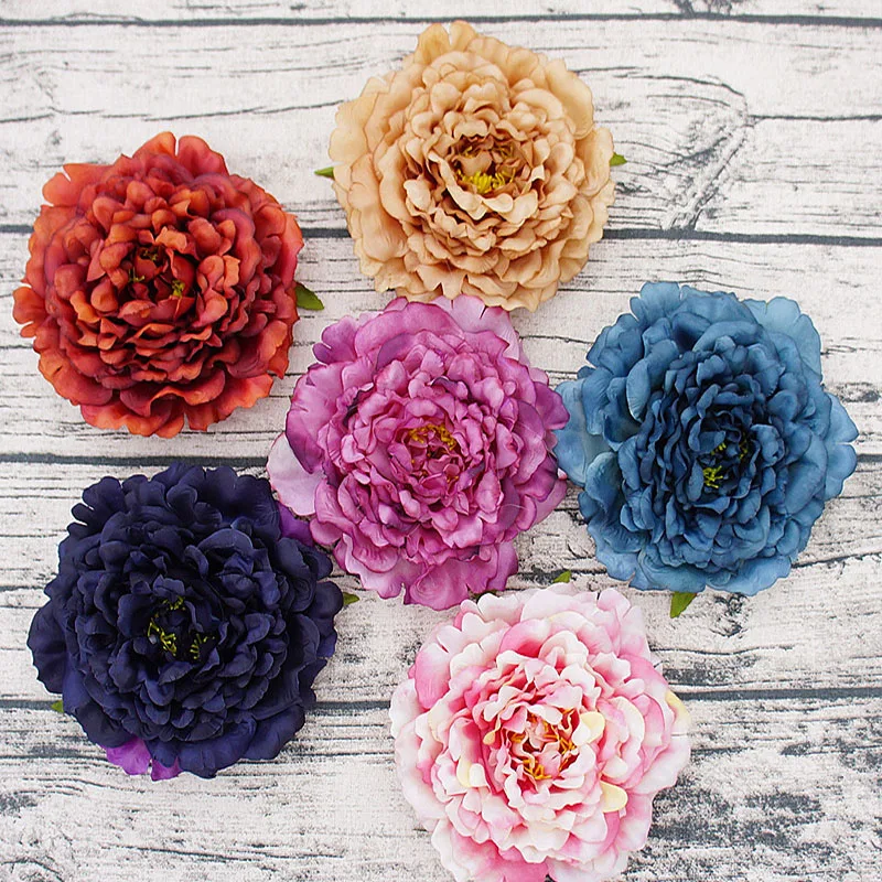 

5pcs 16cm high quality Artificial peony flowers Christmas home decoration accessories wedding silk diy slippers Hat fake flowers