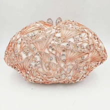 Розовые хрустальные кошельки и сумки для женщин золотые металлические вечерние клатчи Модные женские вечерние плечевые муфты