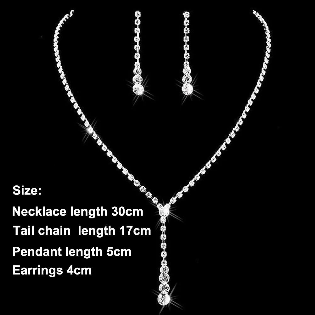 Женский ювелирный набор conjunto feminino, ожерелье+ серьги, женский модный свадебный кристалл, стразы, ожерелье, Женские Ювелирные изделия