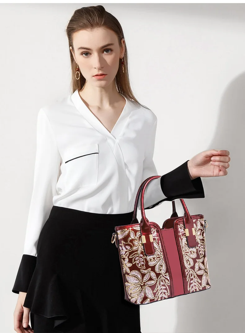 Ainvoev, модные роскошные брендовые сумки из искусственной кожи, Сумка с блестками, Женская Блестящая сумка на плечо с вышивкой, дизайнерская сумка-тоут