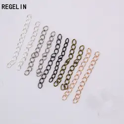 REGELIN цепочки и ожерелья 5 см Расширение цепи оптом браслет цепь с вытянутыми звеньями хвост Extender 100 шт./лот для DIY ювелирных интимные