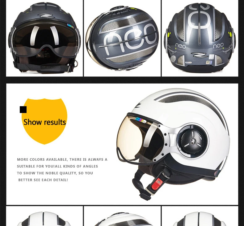 ZEUS тайваньский мотоциклетный шлем motocorss jet retro3/4 half helmet218C